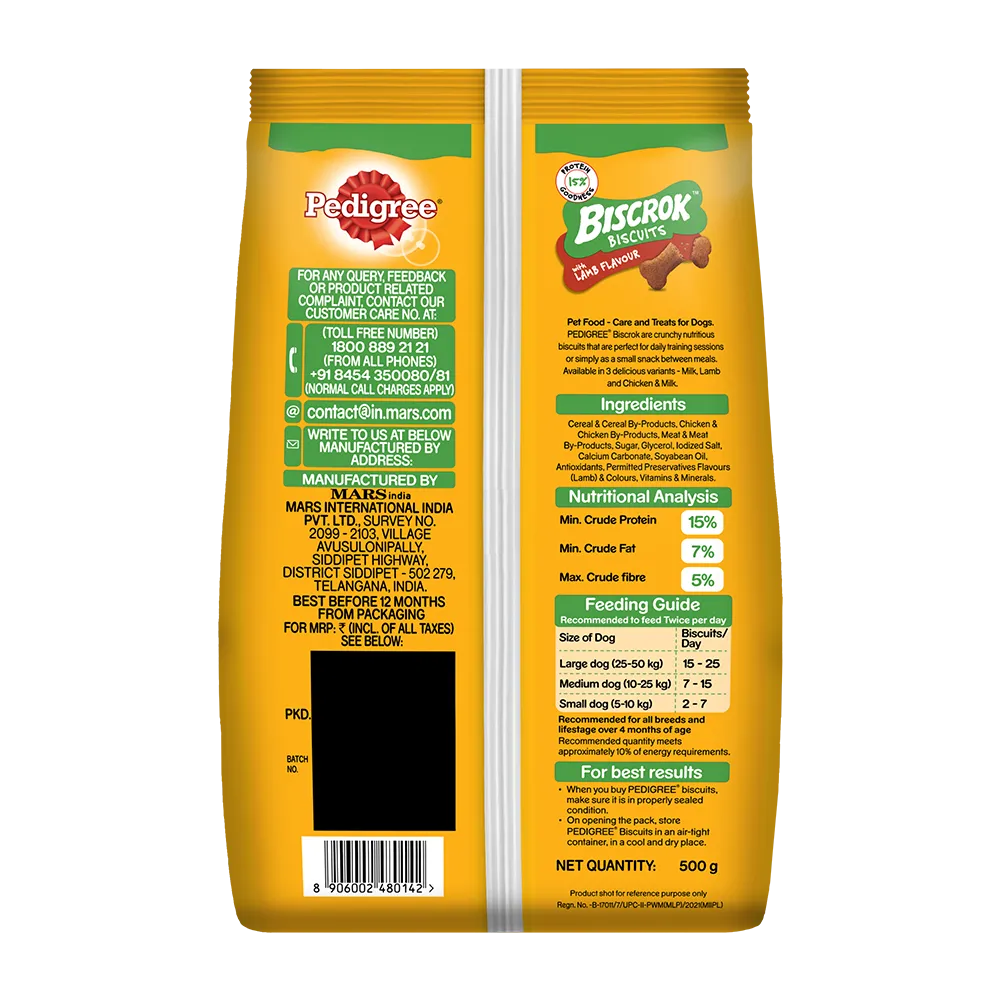 Pedigree- Biscrok Biscuits in Lamb Falvour Adult Dog Treat