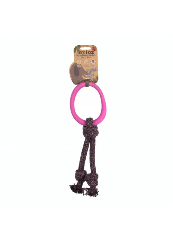 Beco Rubber Hoop on Rope Dog Toy