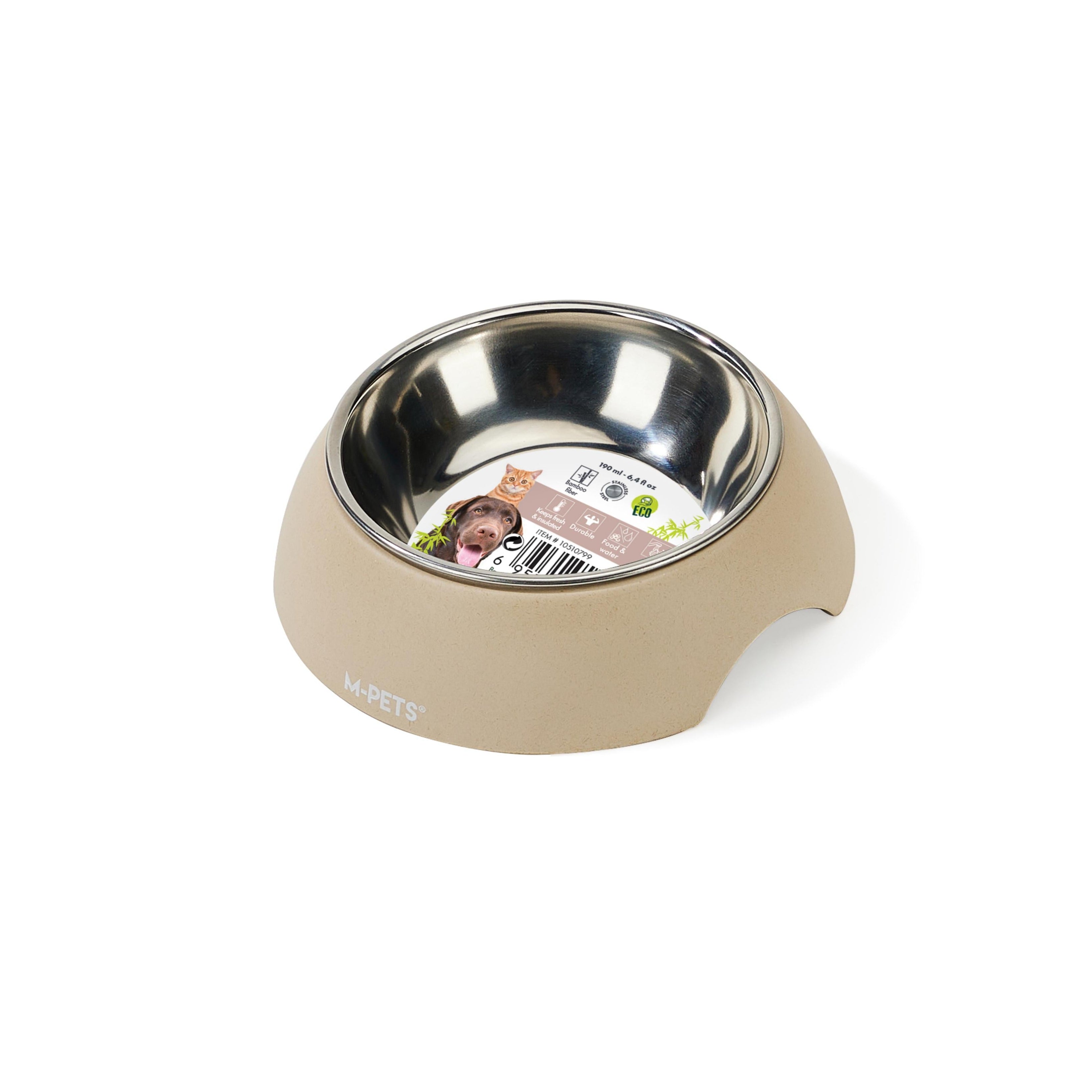 M-pets Eco Bamboo Bowl for Dogs and Cats
