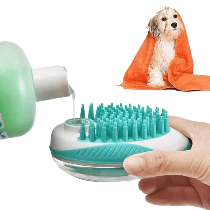 M-Pets  Rubeaz Soap Dispenser & Brush  Green