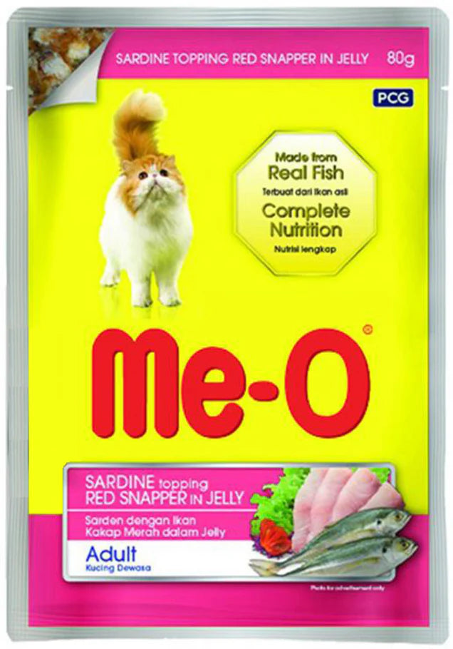 Me-O Pouch Sardine & Red Snapper in Jelly