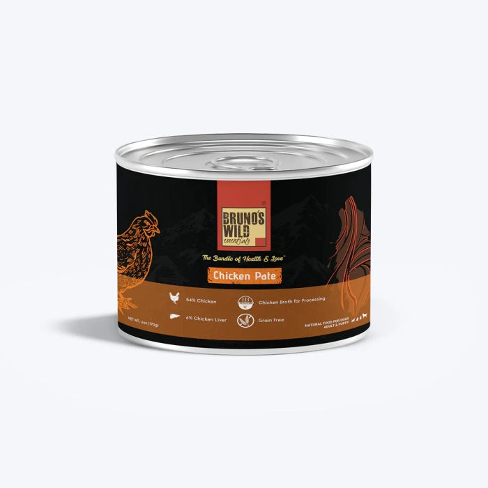 Bruno's Wild- Essentials Chicken Pate in Gravy Wet Dog Food