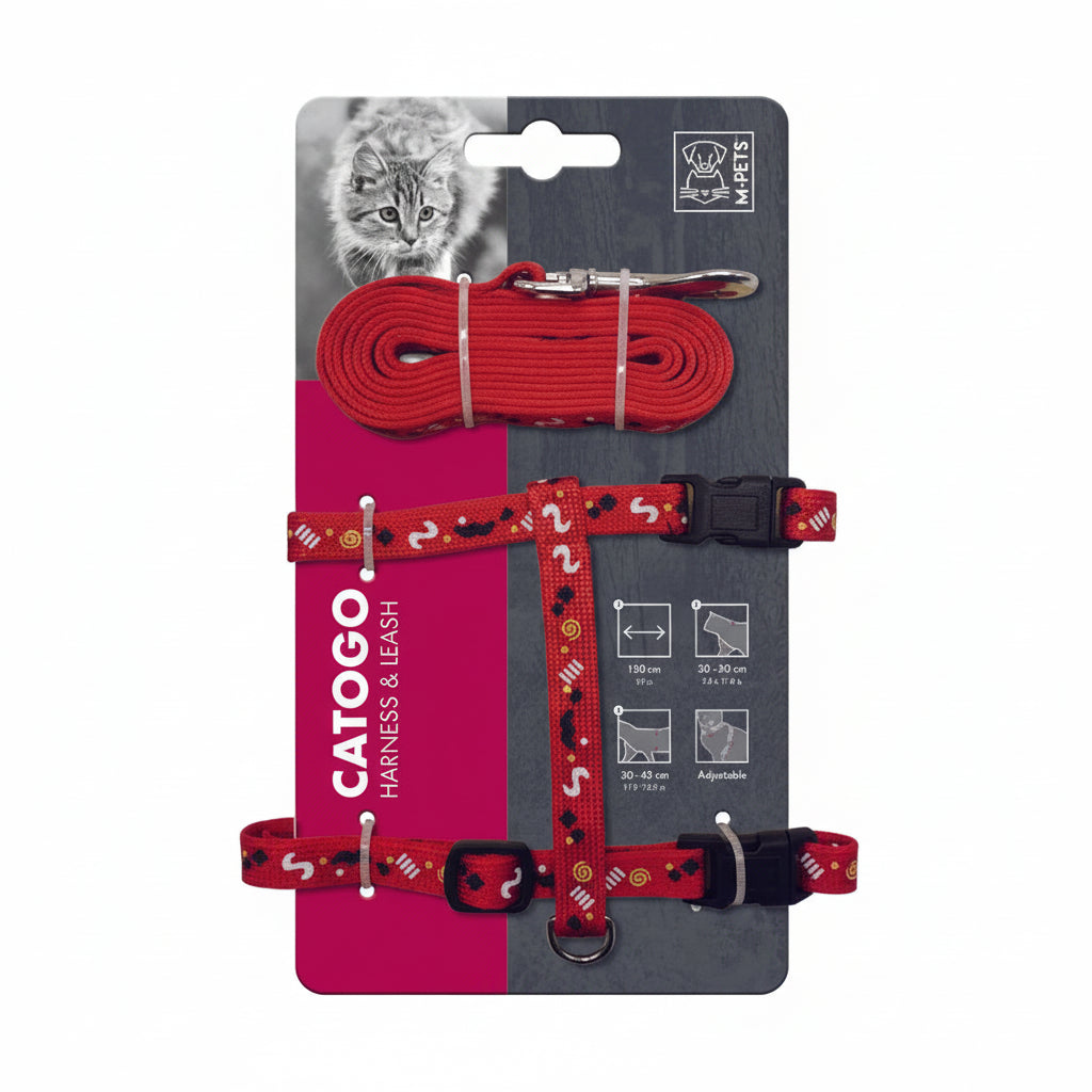 M Pets Catogo Cat Harness with Leash Set