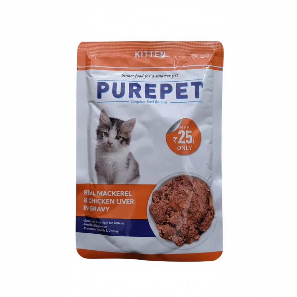 Purepet Real Mackeral & Chicken Liver Kitten Cat Wet Food