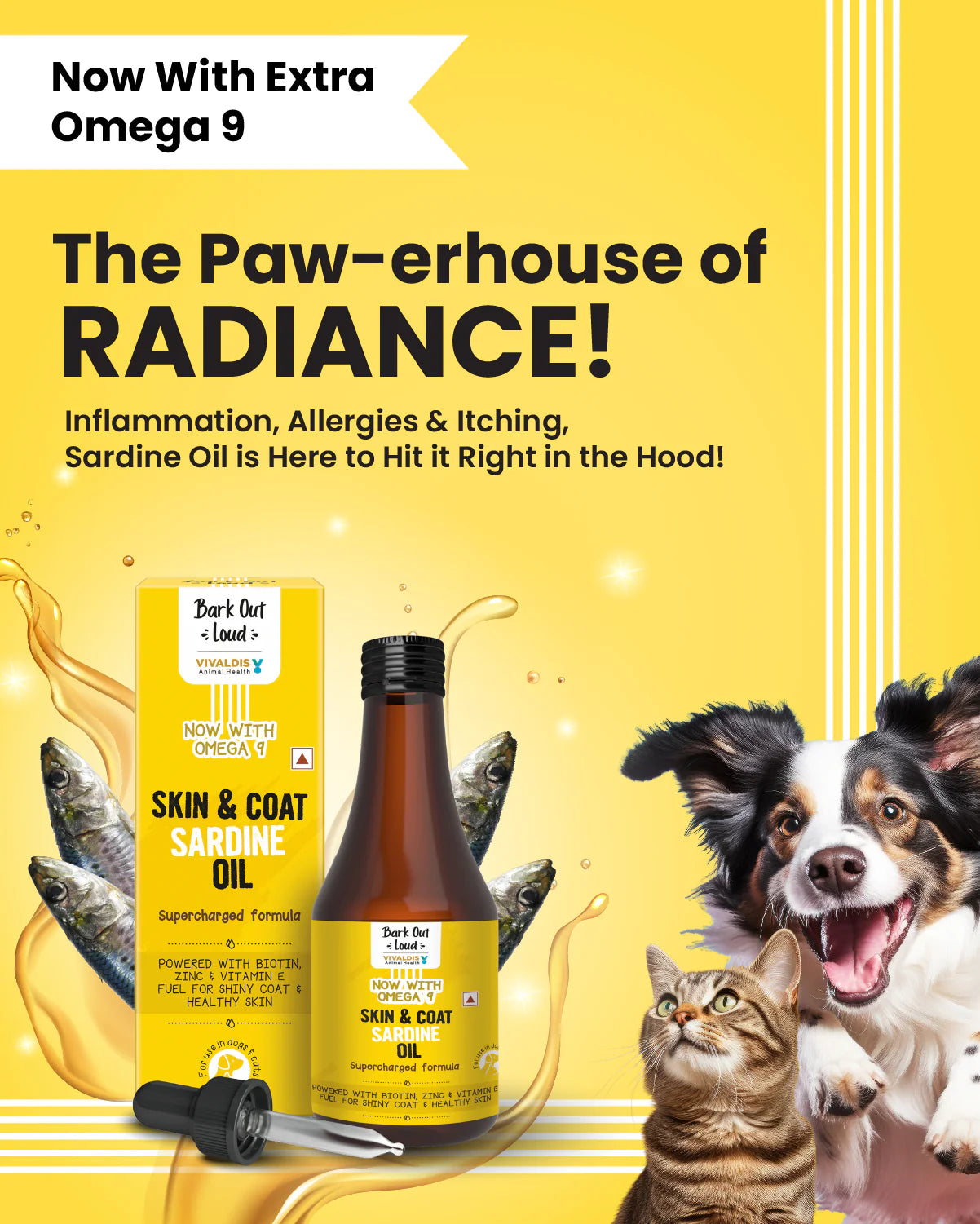 Bark Out Loud-Skin & Coat Sardine Oil Supplement for Dog & Cats Shiny Coat & Healthy Skin