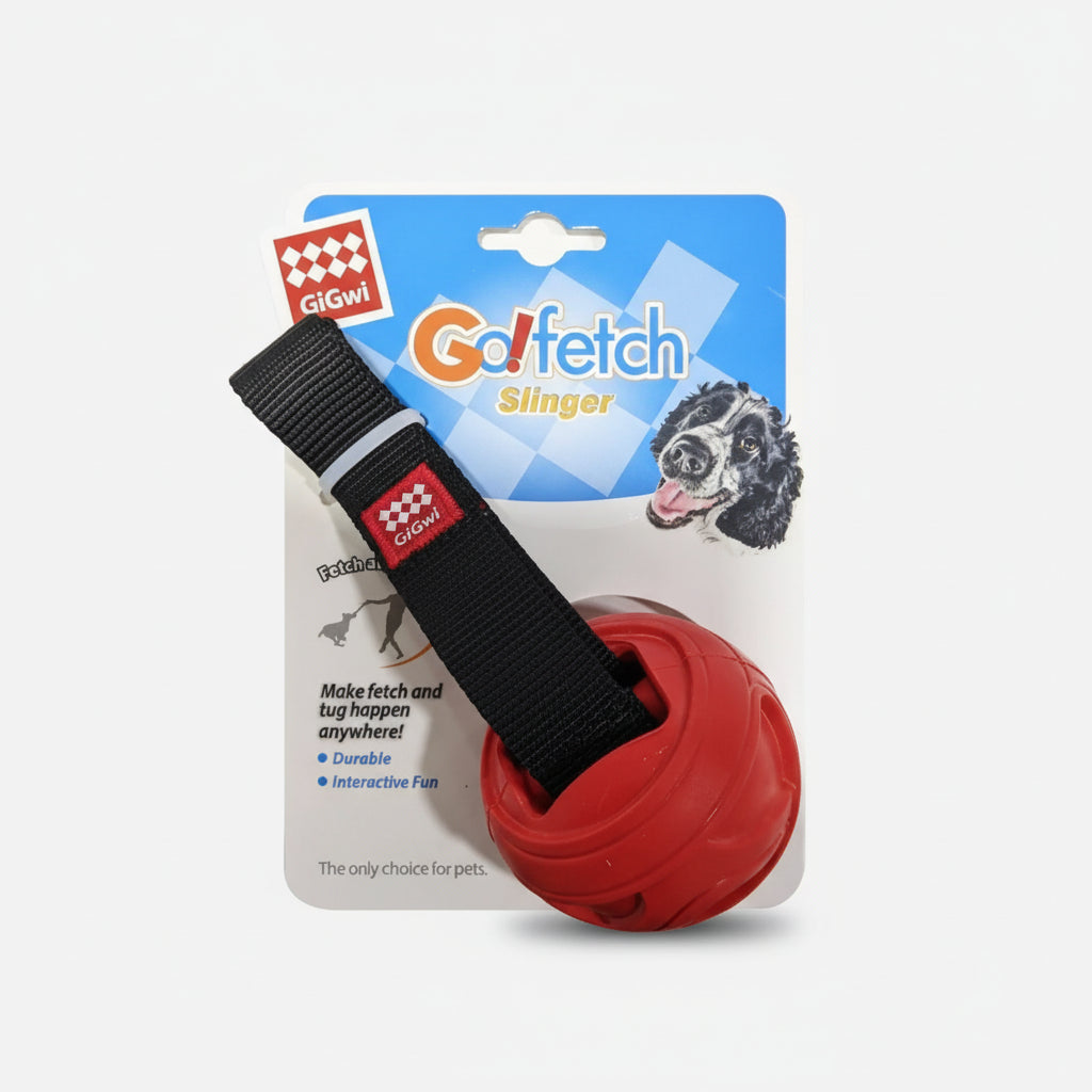 GiGwi Slinger Red Rubber Ball Toy for Dogs