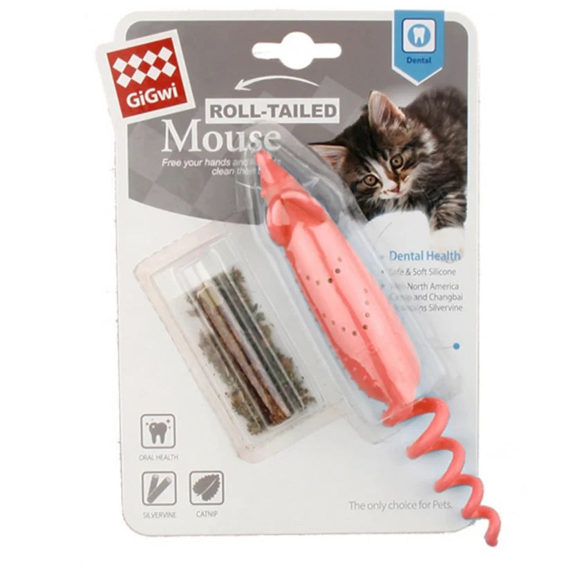 GIGWI - Roll-Tailed Mouse with Changeable Catnip Bag