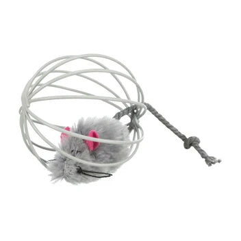 Trixie-Mouse in a Wire Ball Toy for Cats