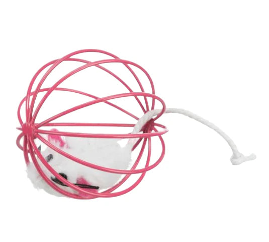 Trixie-Mouse in a Wire Ball Toy for Cats