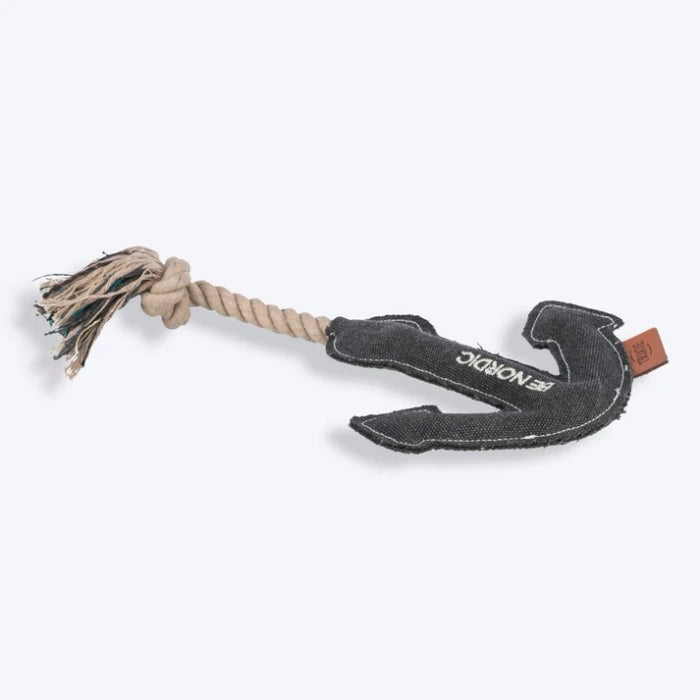 Trixie- Be Nordic Anchor On A Rope Dog Toy Black