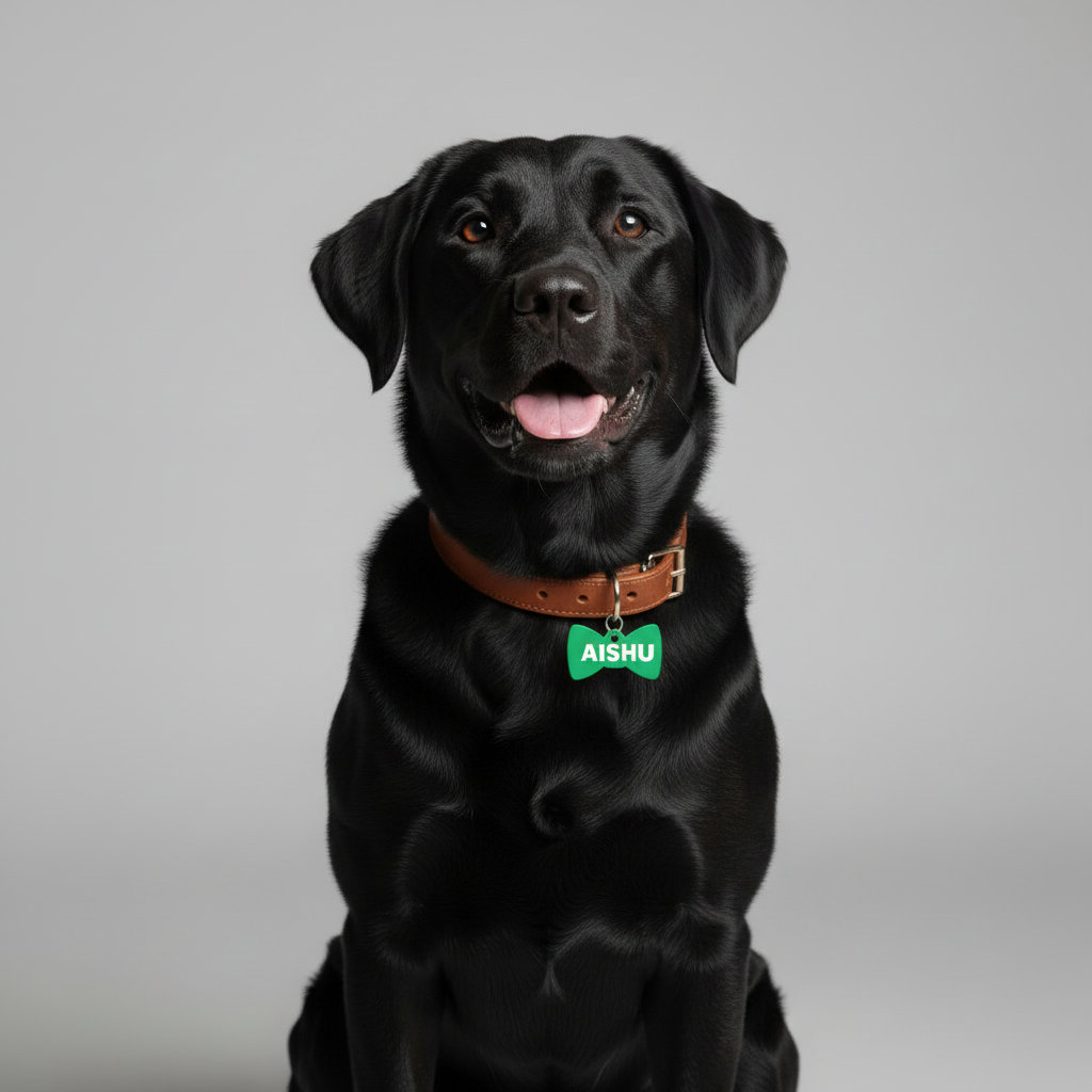Kennel Aluminum Bow Shape Name Tag