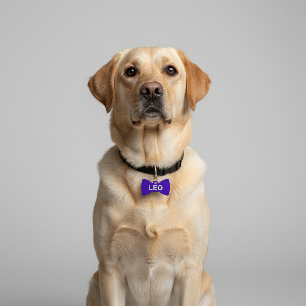 Kennel Aluminum Bow Shape Name Tag