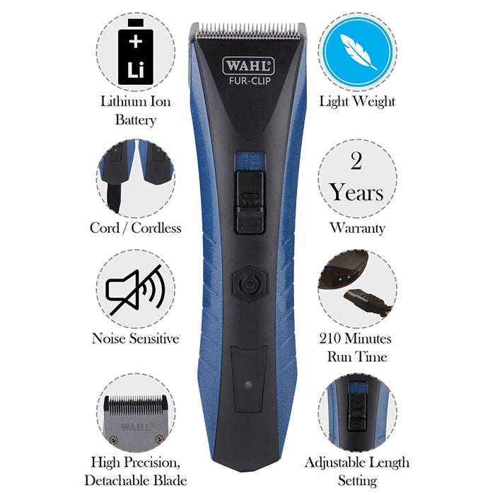 Wahl - Fur Clip Cdm Cordless Pet Clipper for Cats and Dogs