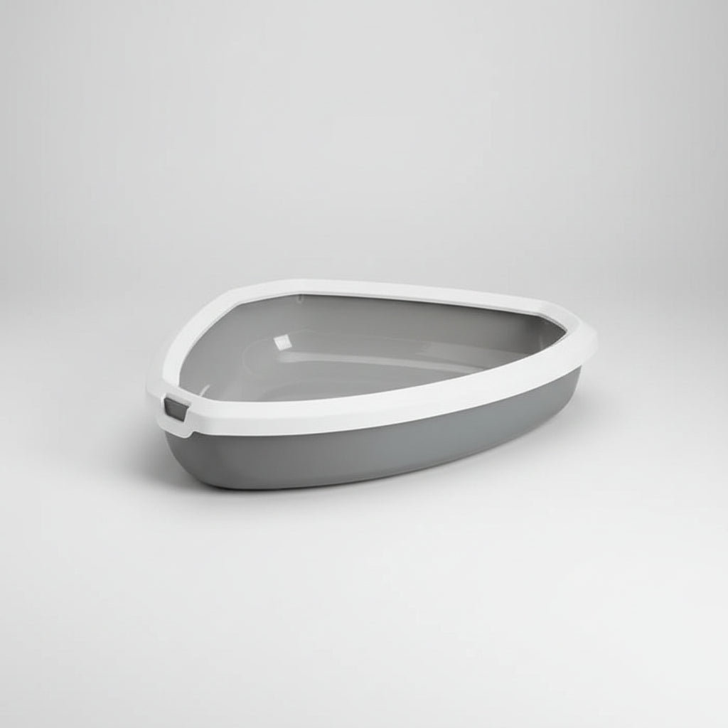 Savic Rincon Corner Litter Tray with Rim for Cats