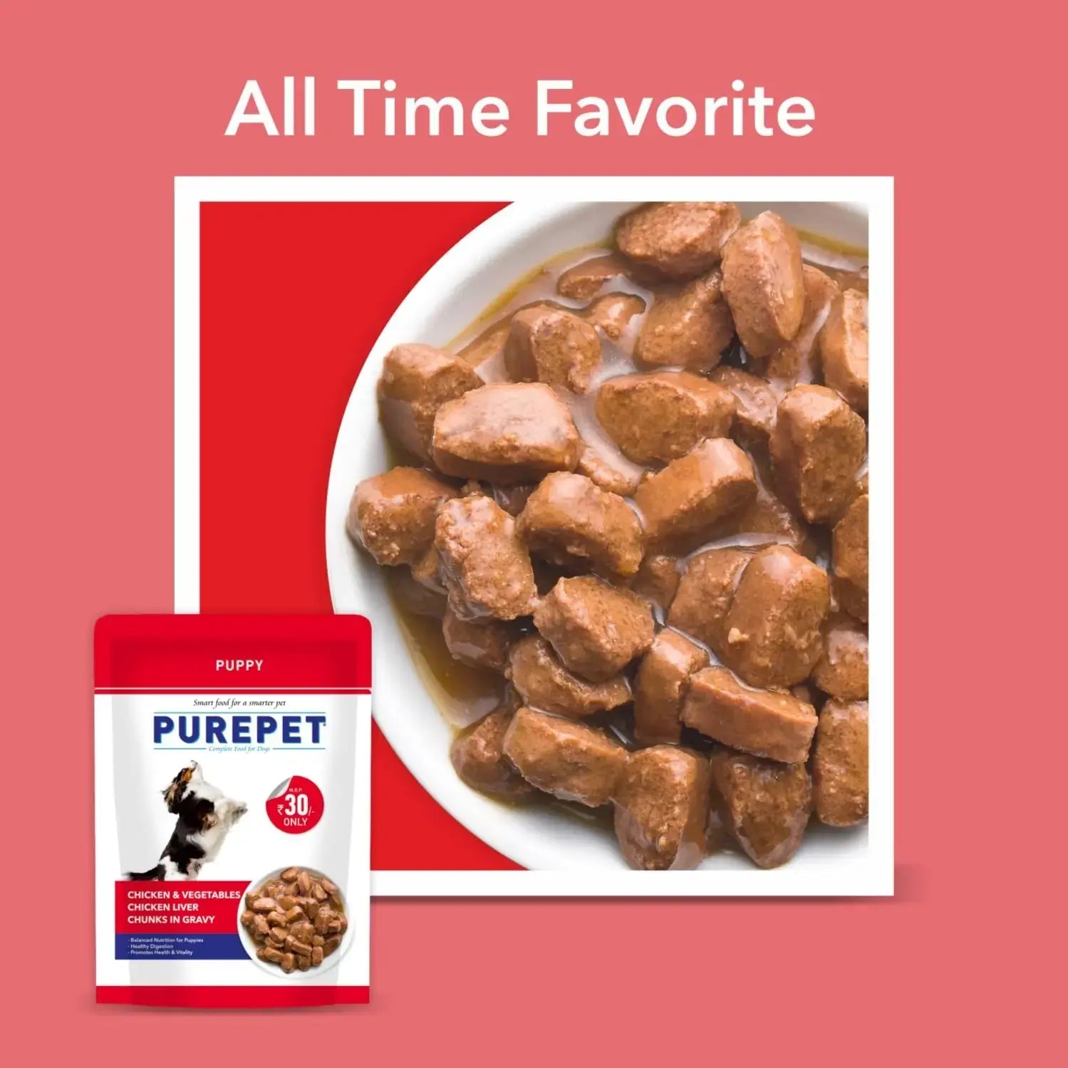 Purepet-  Chicken and Vegetable Chunks in Gravy Wet Food for Puppy