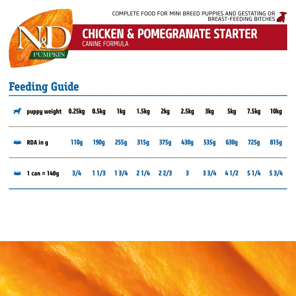 N&D- Pumpkin Chicken Starter Puppy Tin Wet Food