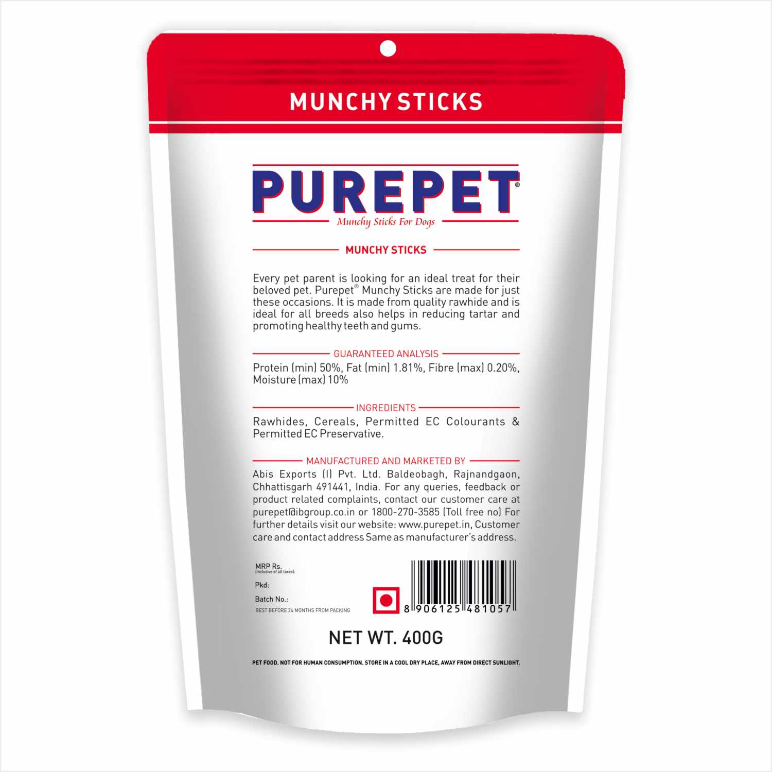 Purepet- Munchy Sticks Dog Treats