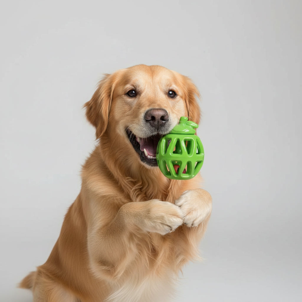 Fofos Fruity Bites Treat Disp Apple Dog Chew Toy