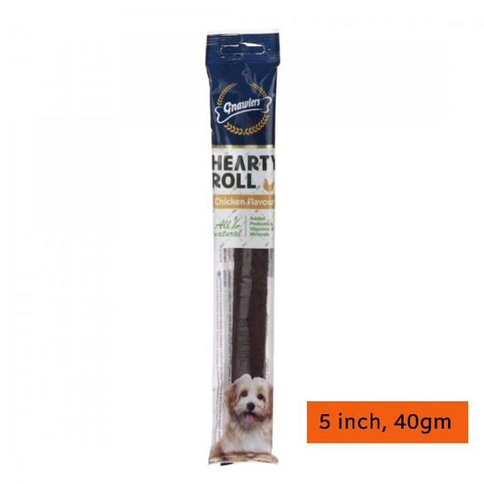 Gnawlers- Hearty Roll Chicken Flavoured Dog Treats 5 inch 40 Gm