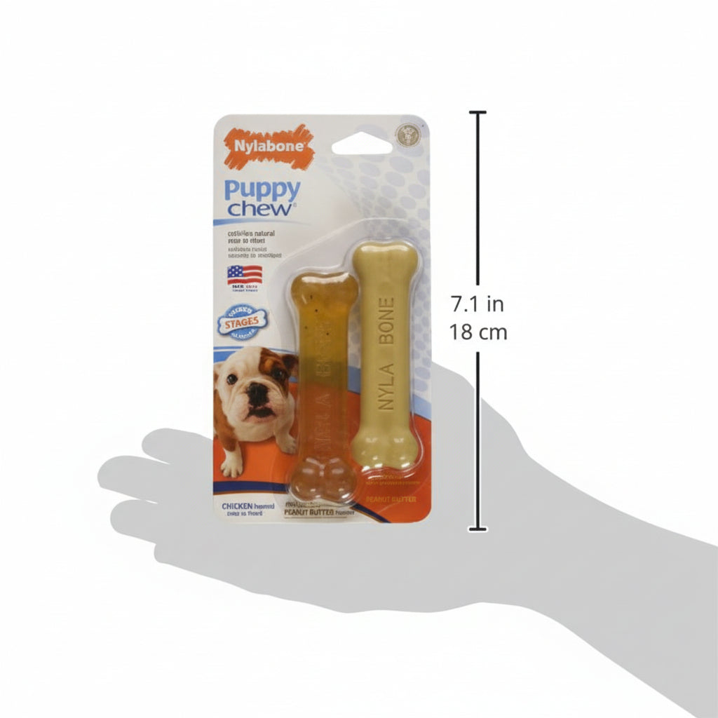 Nylabone Puppy Chew & Power Chew Bone Twin Pack XS