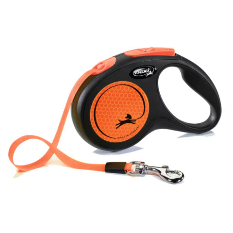Flexi New Neon Reflect 5m Tape Retractable Dog Leash