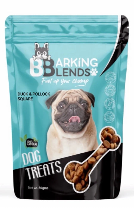 Barking Blends- Duck and Pollock Square Duck Dog Treat