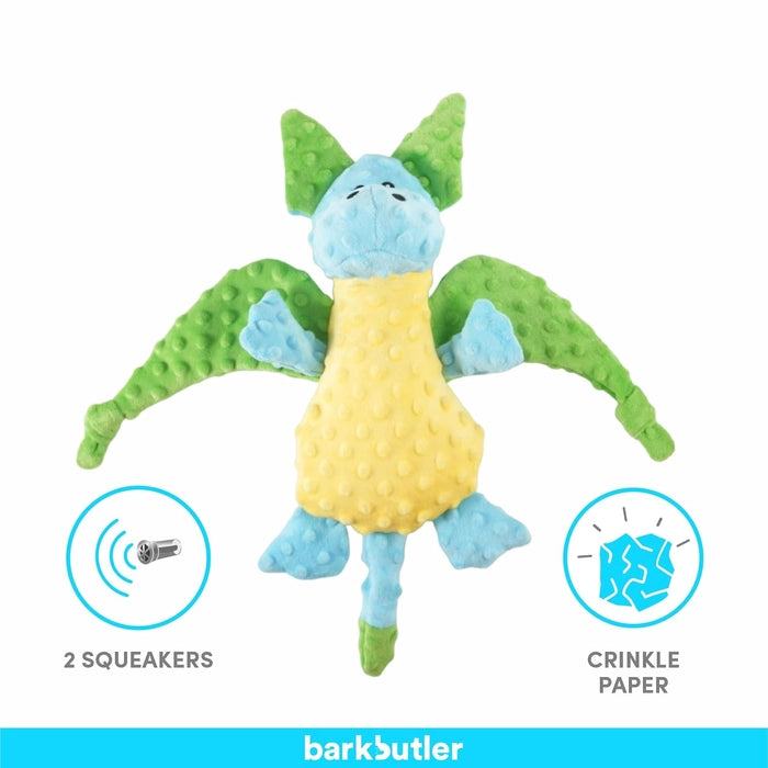 BarkButler- Pookie The Dragon Plush Squeaky Dog Toy