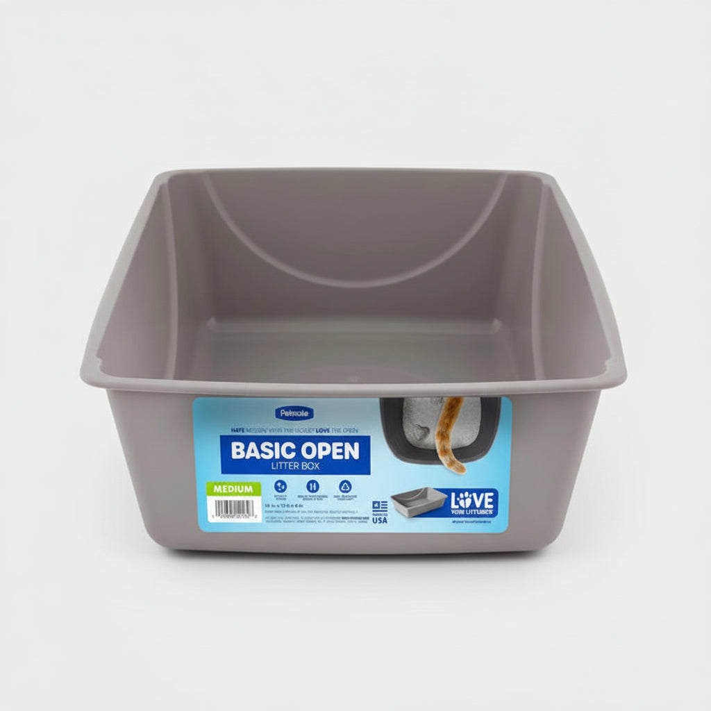 Petmate Basic Litter Pan Mouse Gray Cat Litter Box