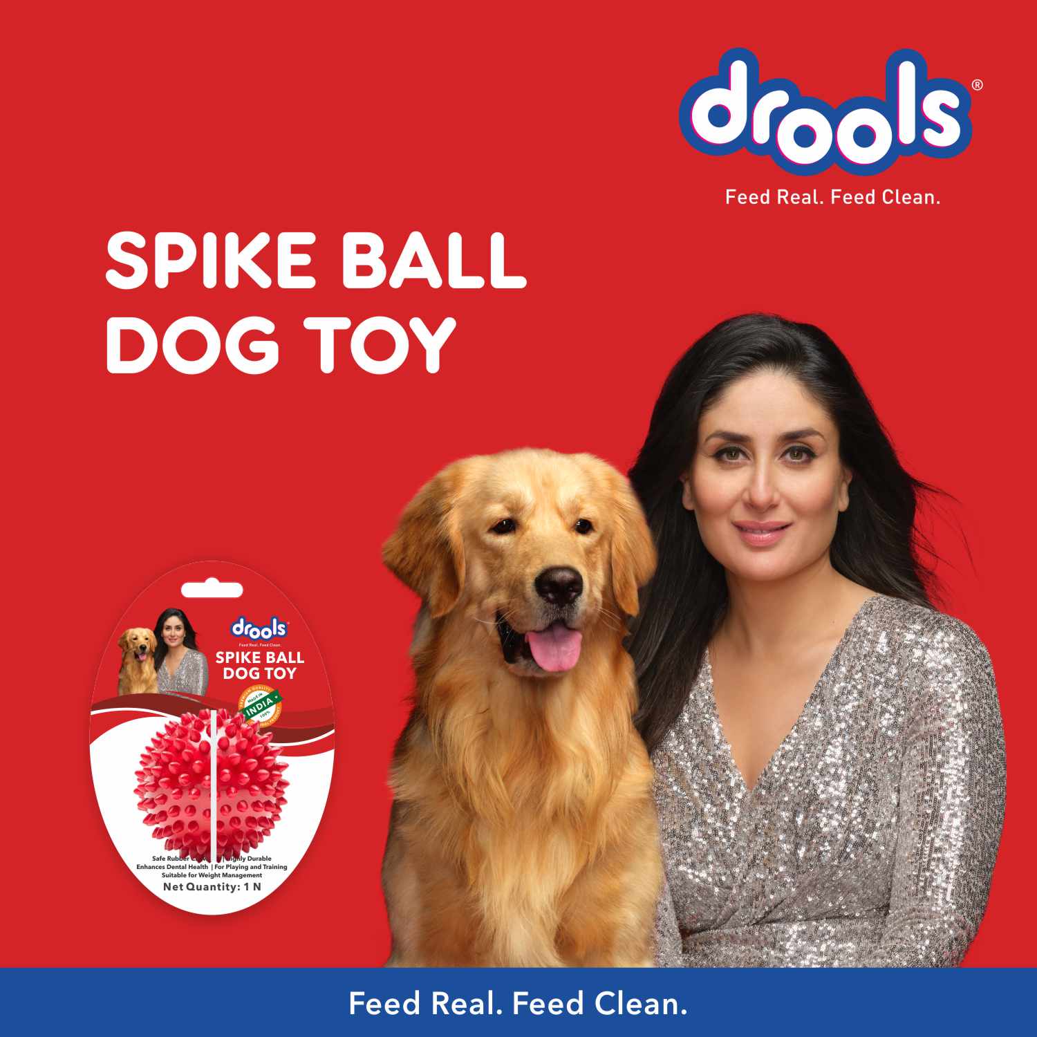 Drools- Dog and Puppy Spike Hard Ball Toy