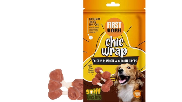 First Bark- Calcium Dumbbell & Chicken Wrap Wholesome Treats for Dogs