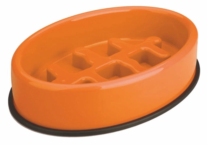 M-Pets - Fishbone Slow Feed Bowl Anti Scoff &Anti Slip Oval Bowl