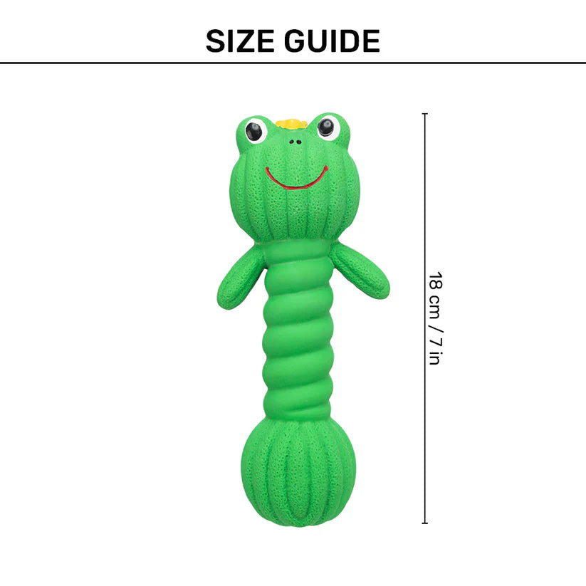 Trixie- Dumbbell Frog With Sound Latex Squeaky Toy For Dog