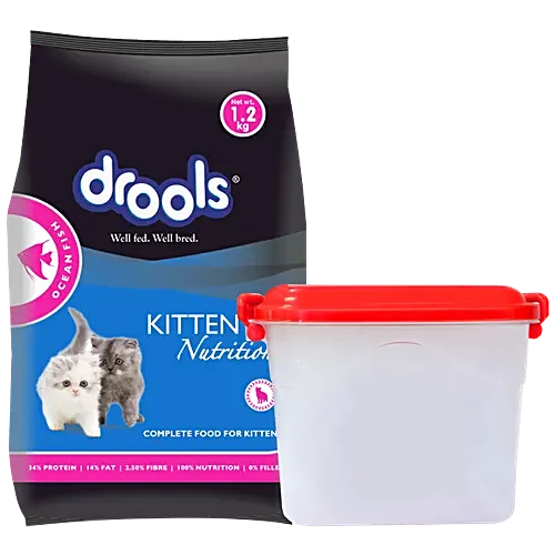 Drools- Ocean Fish Kitten Cat Dry Food 1-12 Months (Get Free Container)