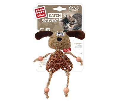 GIGWI - Eco Line Dog Catch & Scratch with Catnip Rattan/Wood/Plush 