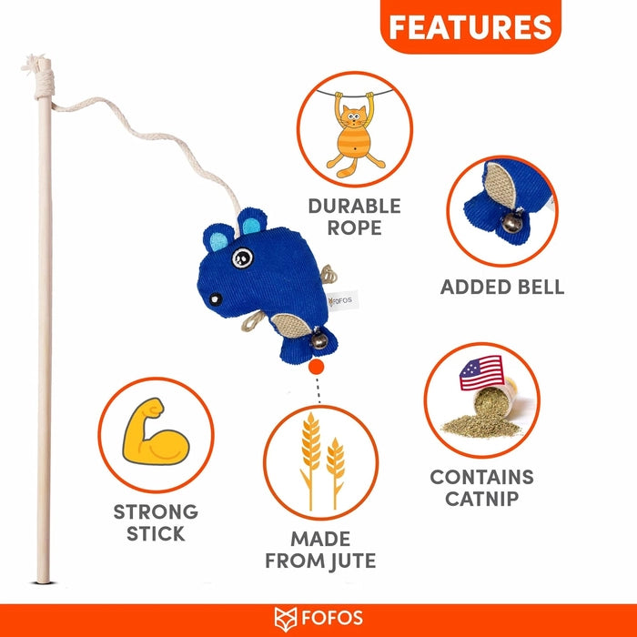 Fofos-BarkButler Interactive Cat Wand Toy