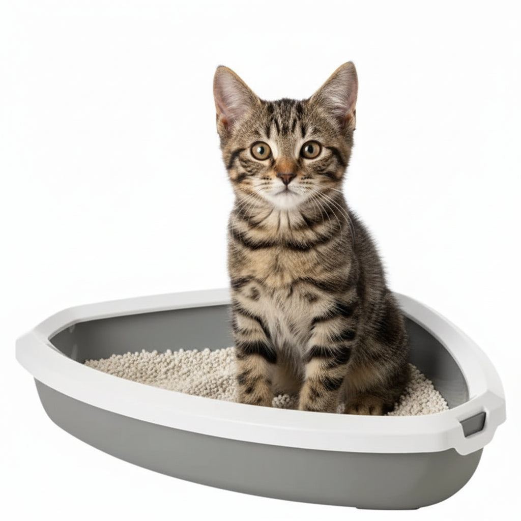 Savic Rincon Corner Litter Tray with Rim for Cats