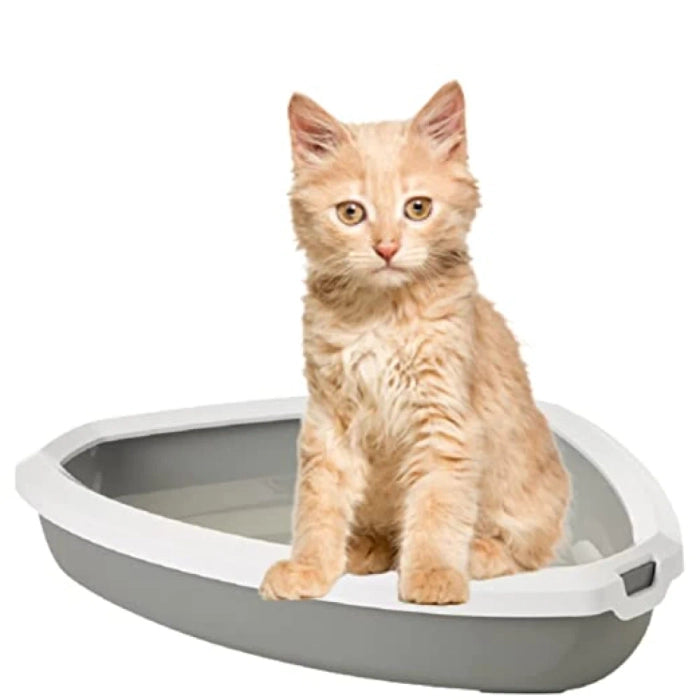 Savic- Rincon Corner Litter Tray with Rim for Cats