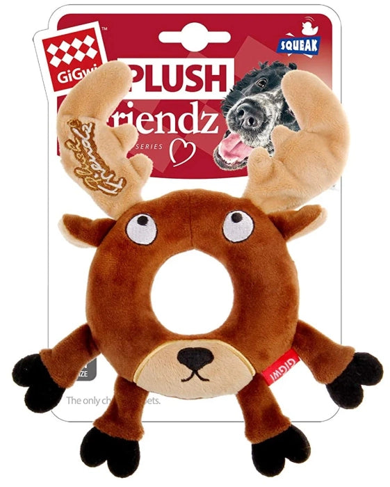 Gigwi- Plush Friendz with Foam Rubber Ring and Squeaker Toy