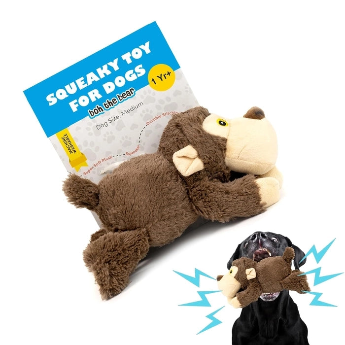 BarkButler- Boh The Bear Brown Plush Dog Toy