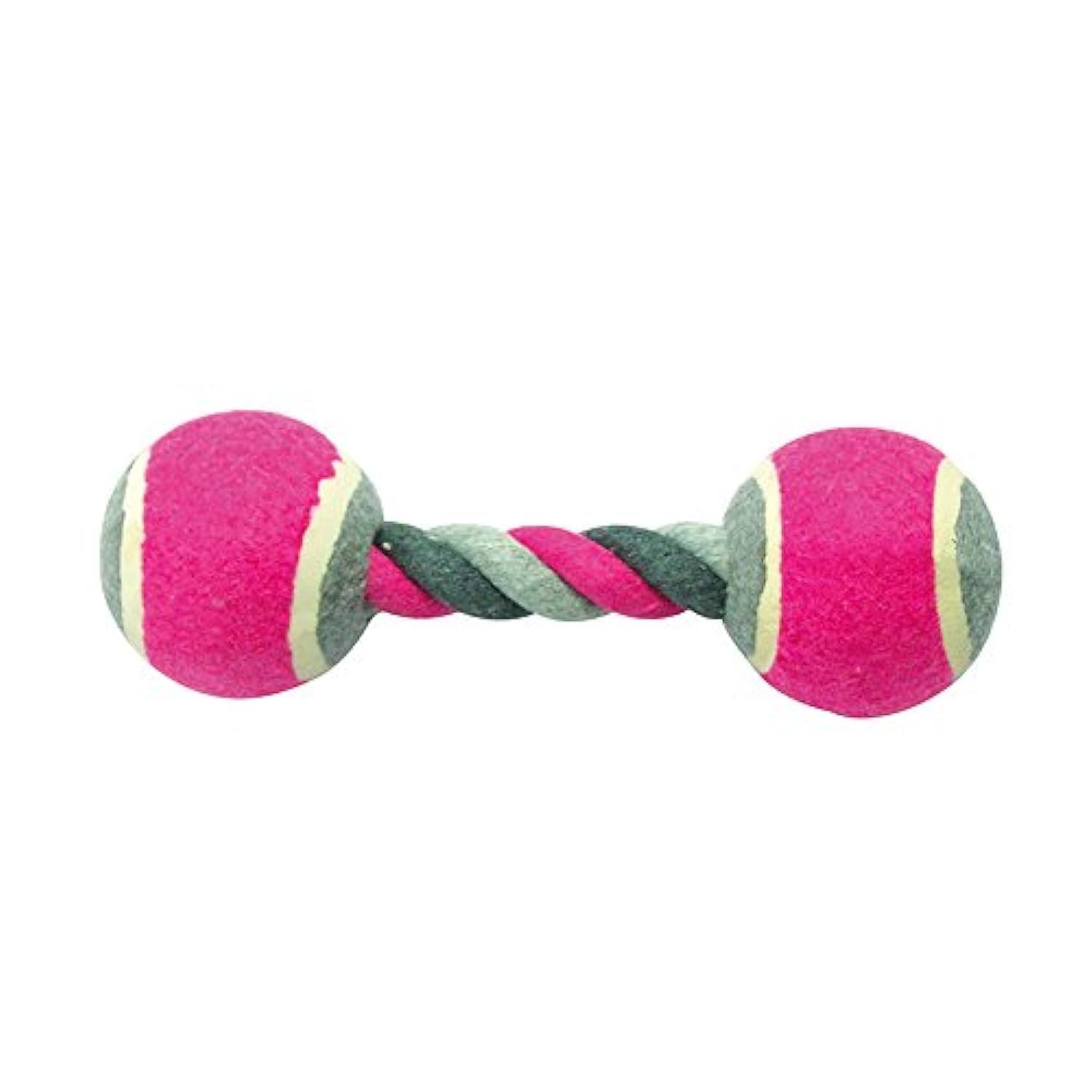 Duvoplus-Knotted Cotton with 2 Tennis Balls Fetching and Chewing Toy for Dogs