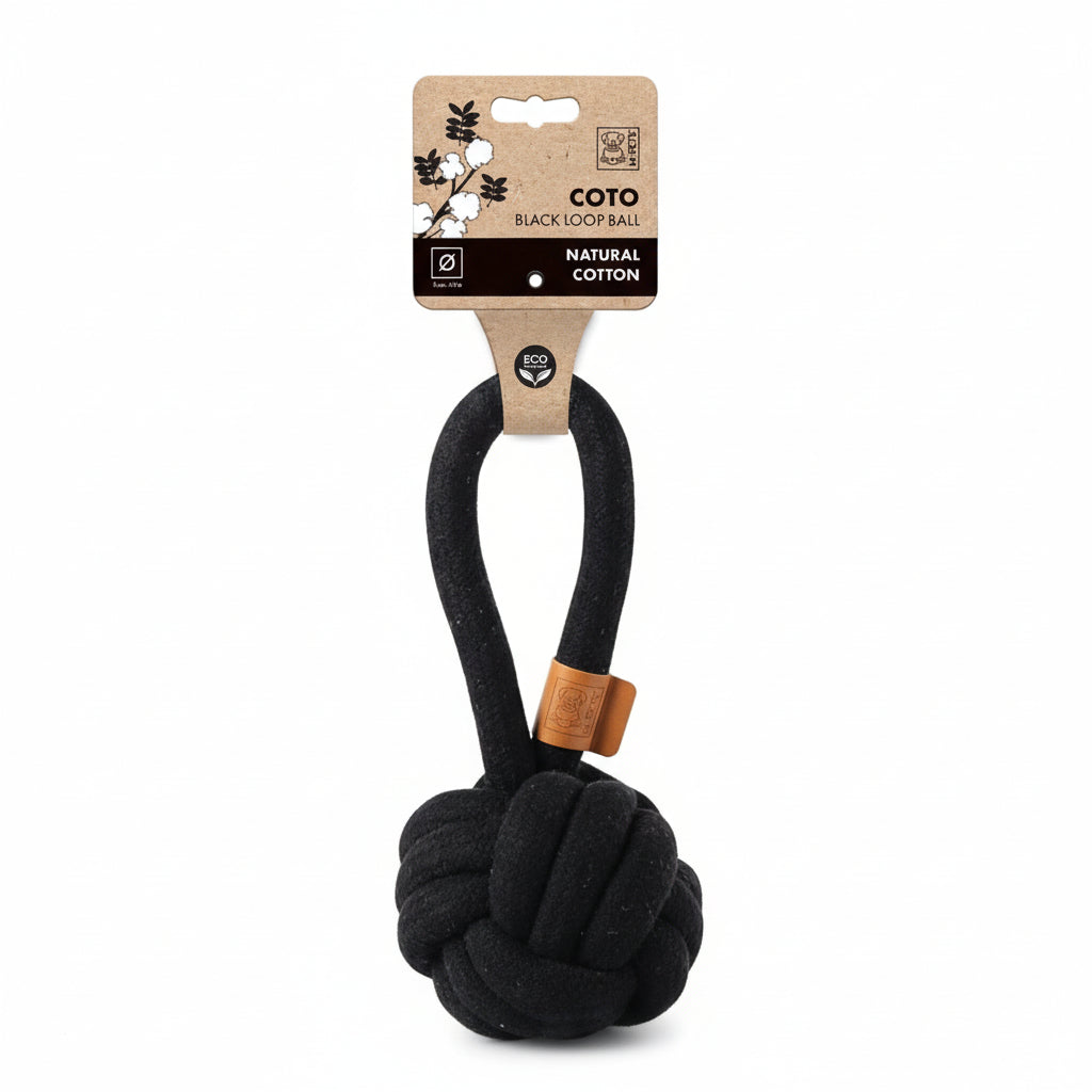 M Pets Coto Black Loop Ball for Dogs