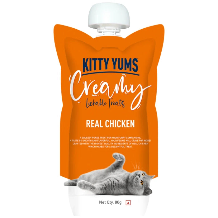 Kitty Yums-Real Chicken Lickable Creamy Cat Treats 80Gm