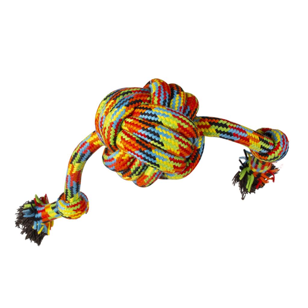 Duvoplus-Cotton Ball with 2 Knots Beach Rope Dog Toy