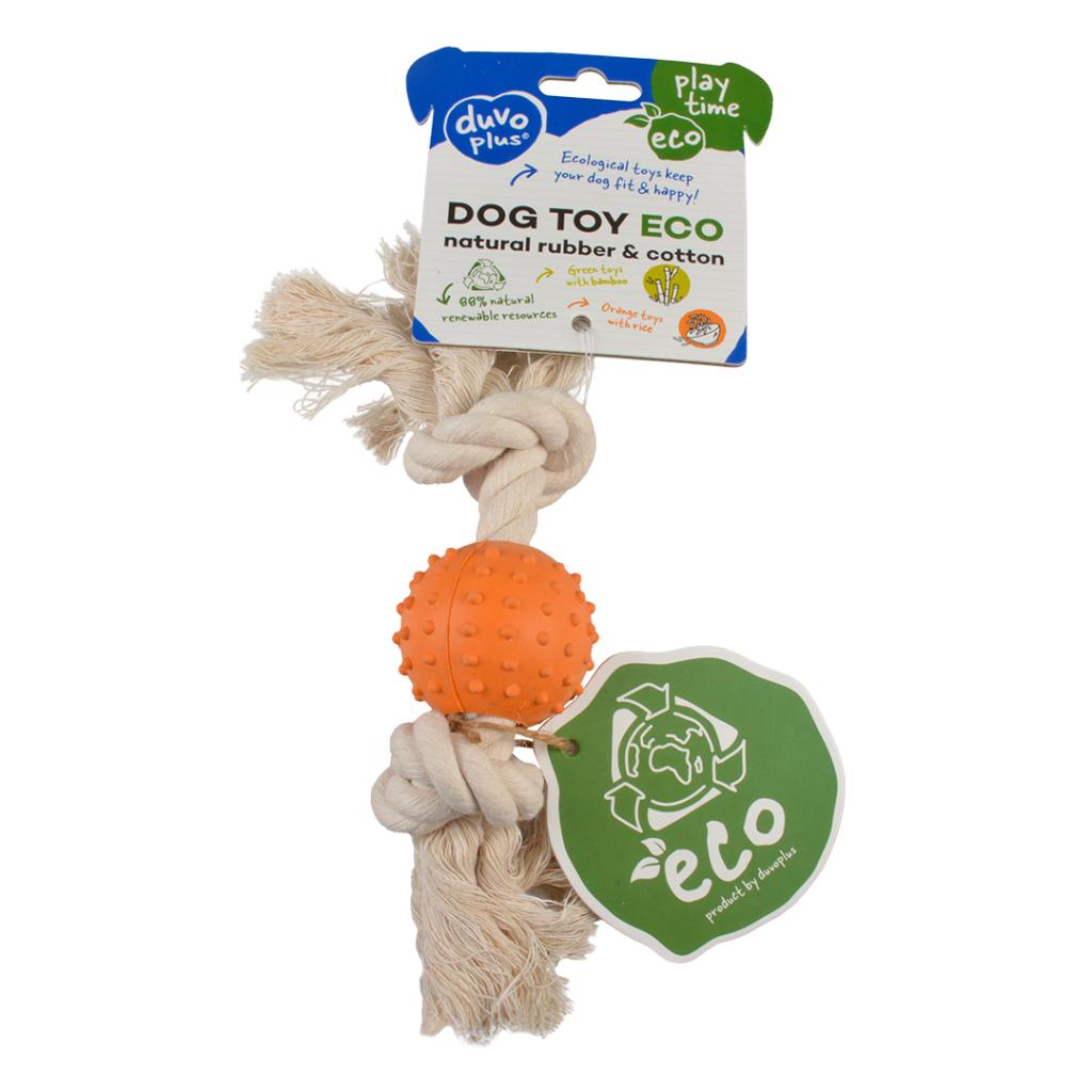 Duvoplus-Eco Rubber Ball Bamboo/Rice Cotton  Dog Toy