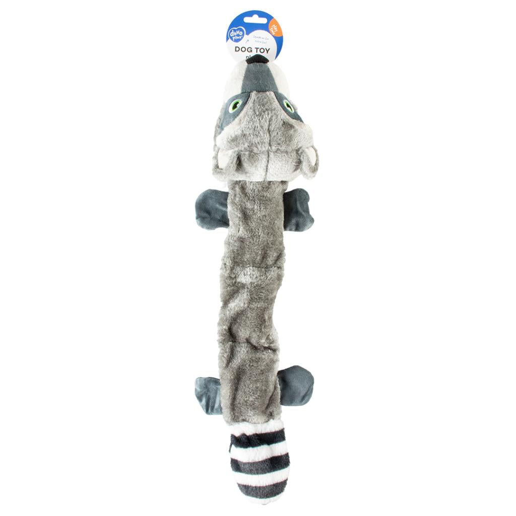 Duvoplus-Plush Racoon squeaky Long plush Dog Toy with Squeakers
