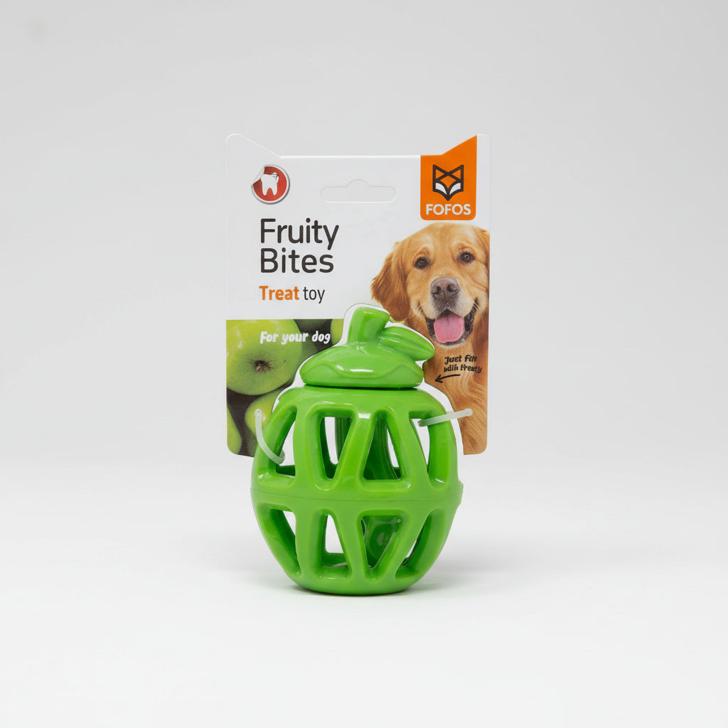 Fofos Fruity Bites Treat Disp Apple Dog Chew Toy