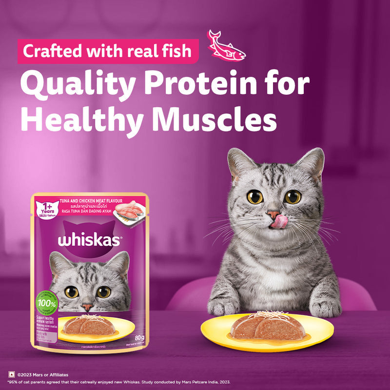 Whiskas Tuna and Chicken Meat in Jelly Flavour Adult Cat Wet Food