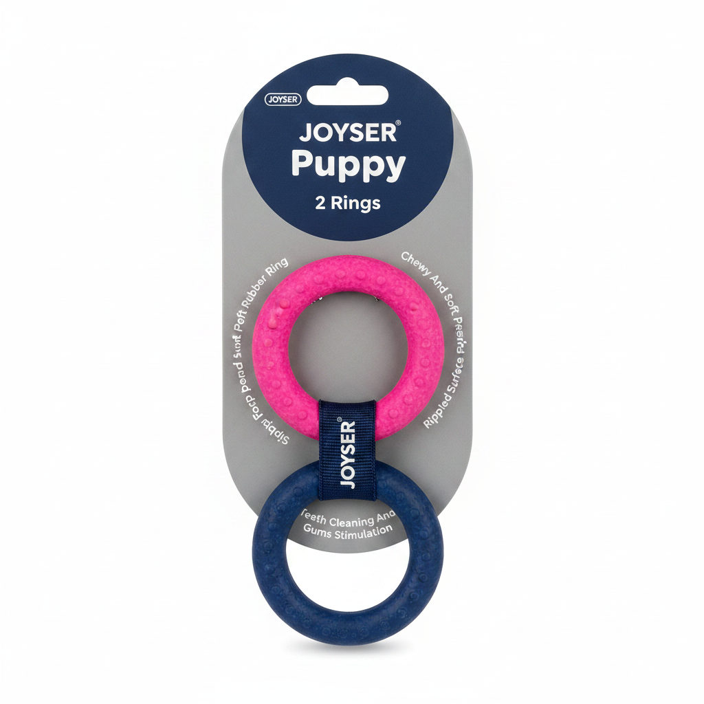 Joyser Two TPR Rings Durable Chew and Tug Toy for Puppies