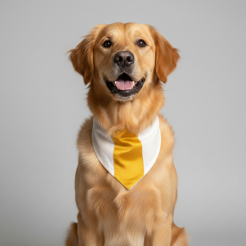Story Tails Onam Special Kasavu Bandanas for Dogs