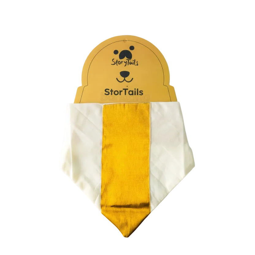 Story Tails Onam Special Kasavu Bandanas for Dogs